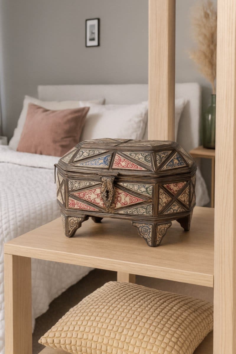 Handmade Antique Turkish Bone Jewelry Box - photo 1