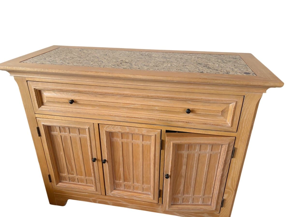 Thomasville Sideboard / Cabinet Natural Oak with Granite Top Insert - photo 1