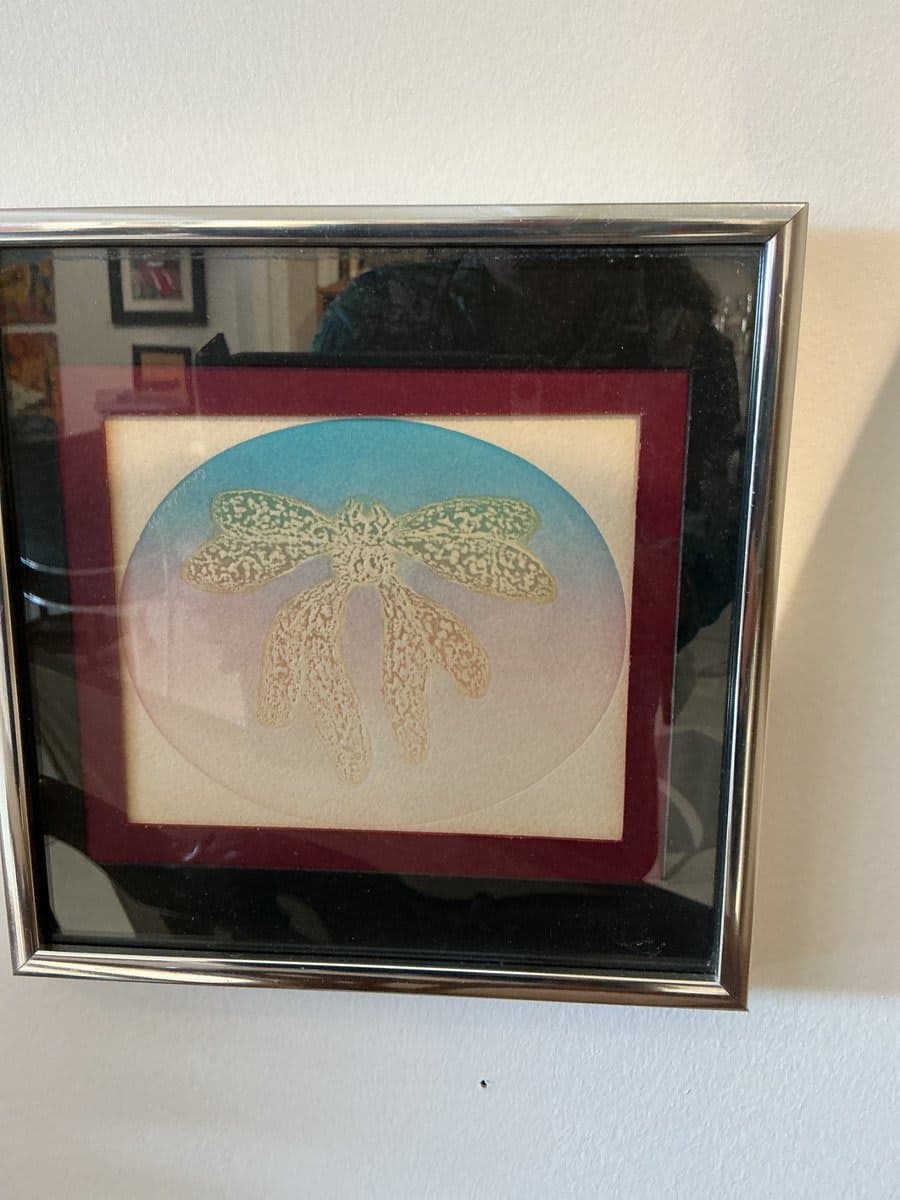 Framed Botanical/Floral Art Print - Orchid Stipple Drawing