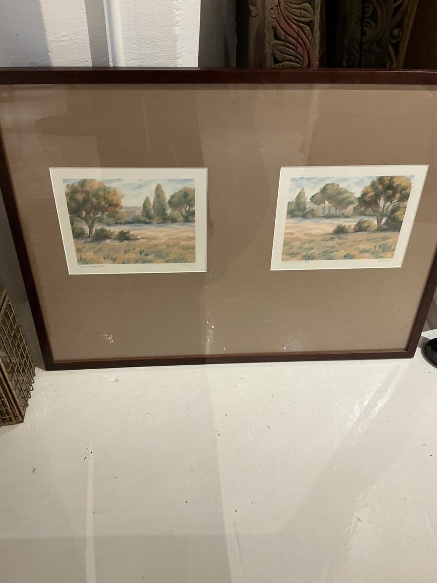 RAYA ArtisT Dual Landscape Watercolor Prints in Wood Frame - photo 1