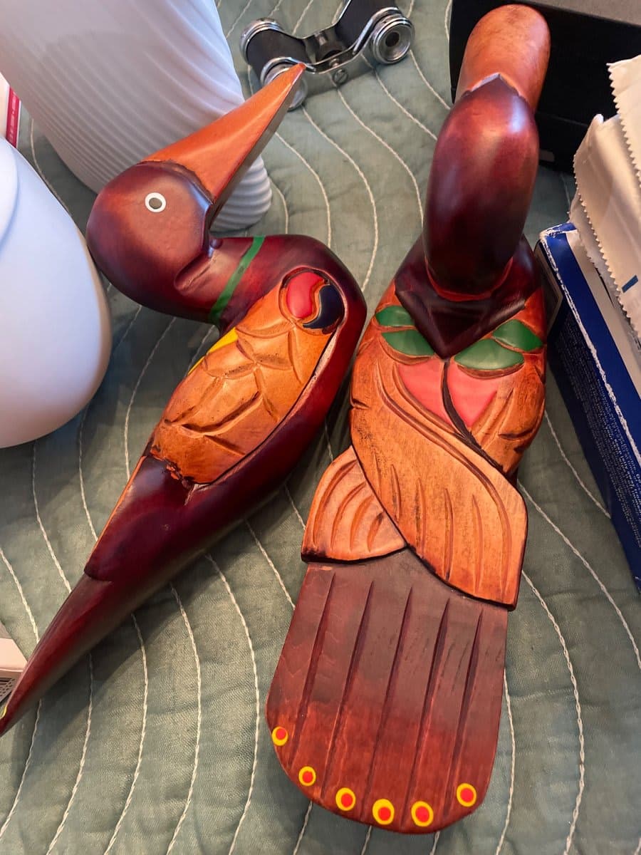 Hand-Carved Wooden Bird Figurines (Set of 2)