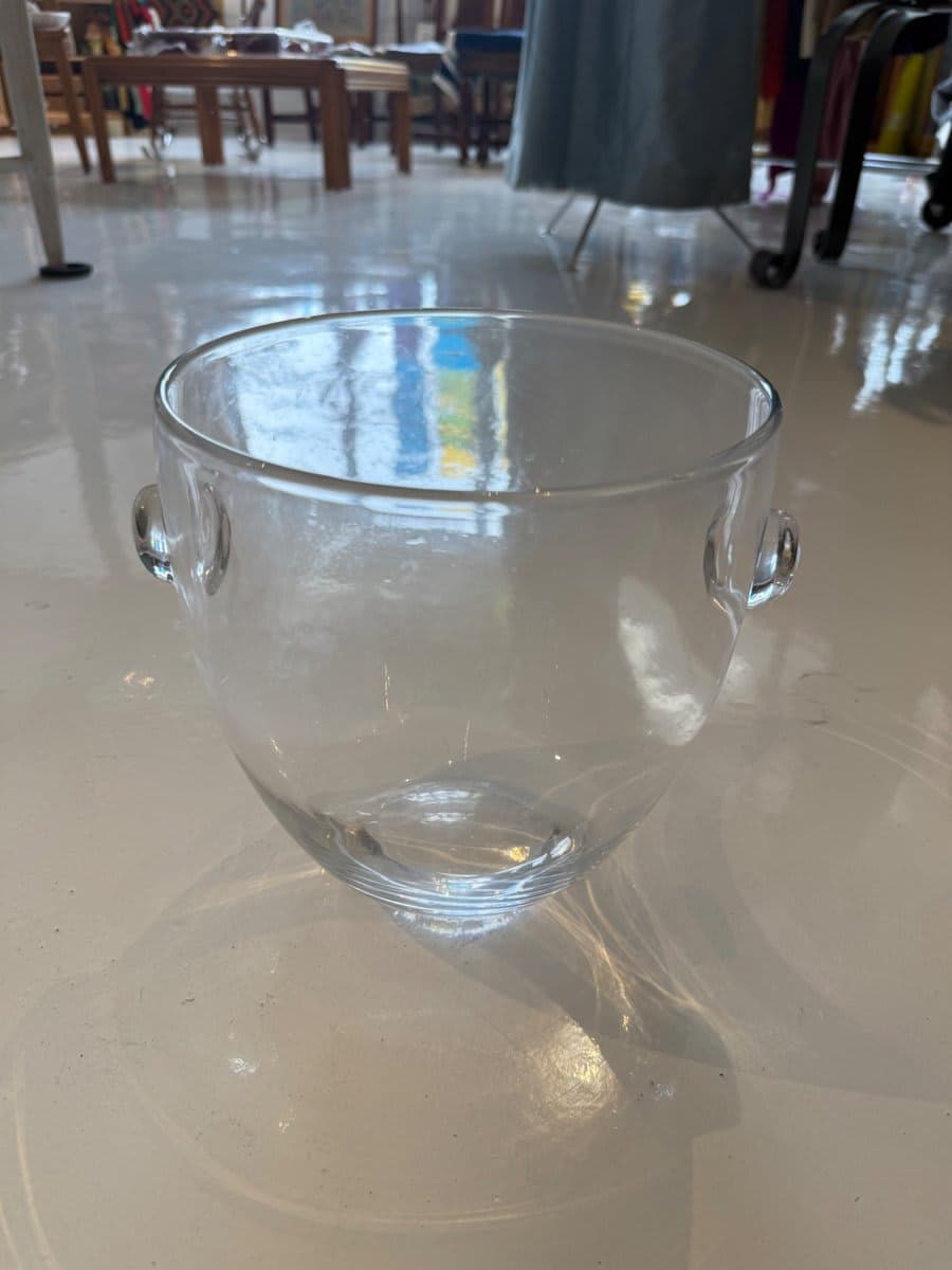 Clear Glass Champagne Chiller with Loop Handles - photo 1