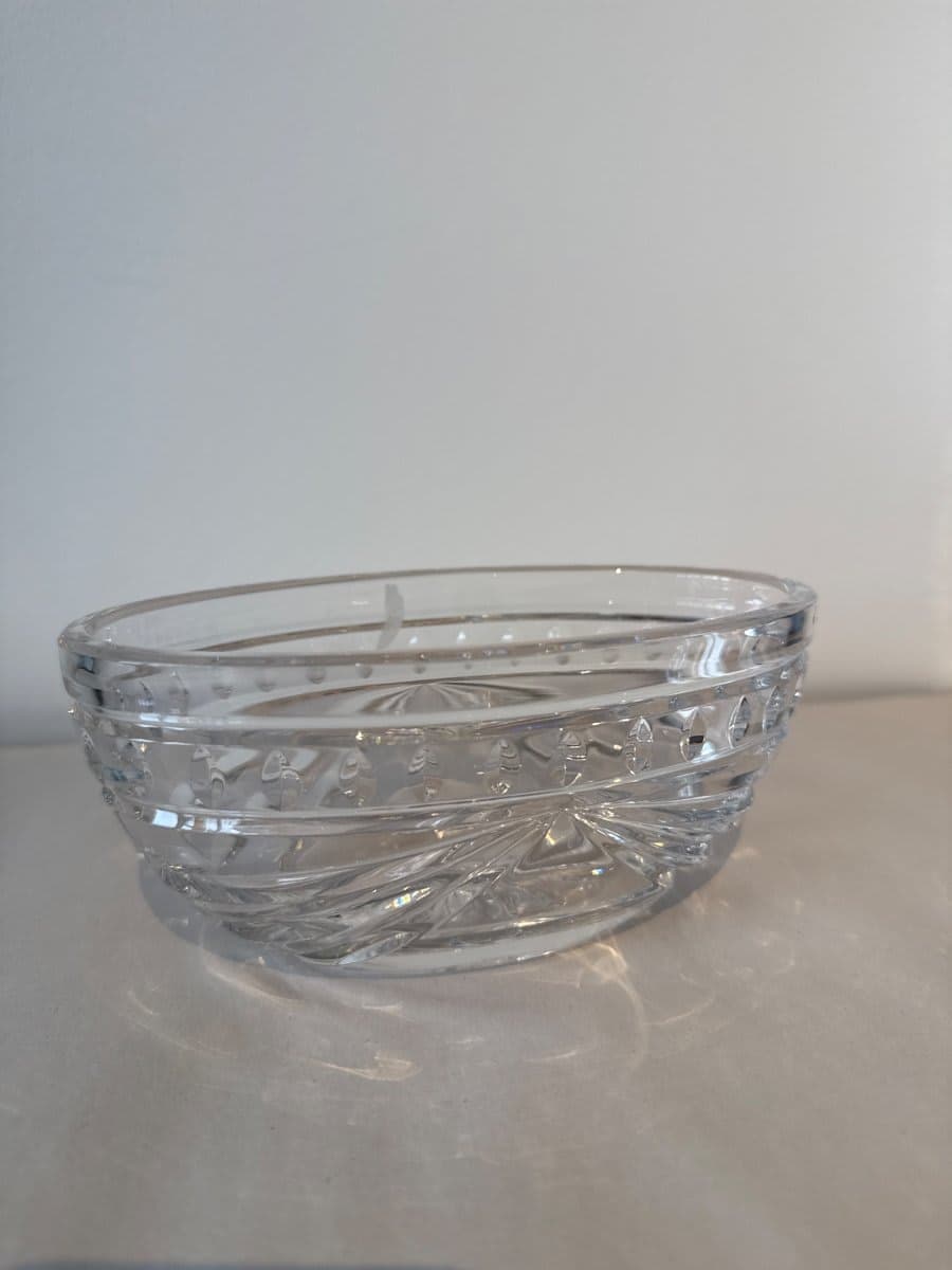 Waterford Cut Crystal Glass Bowl with Etched Pattern