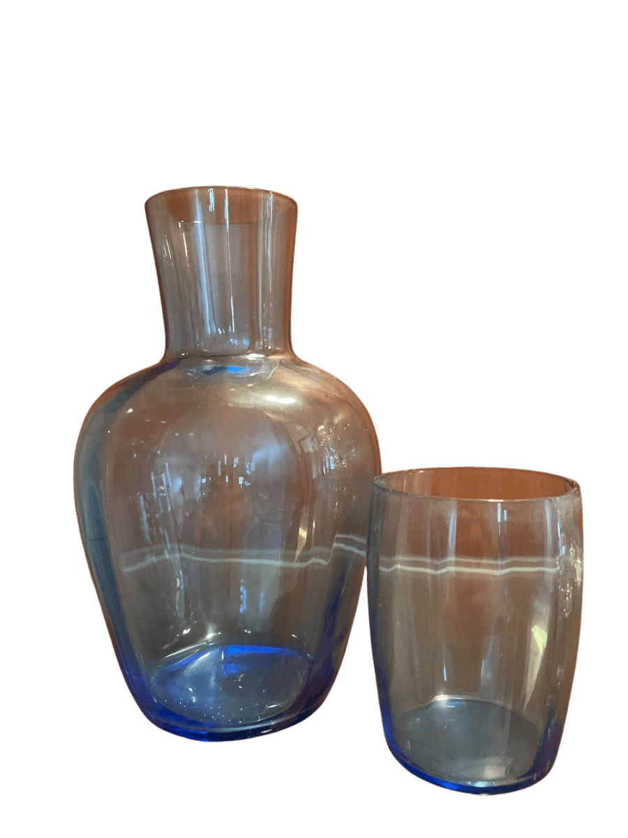 Blue Glass Carafe and Tumbler Set - photo 1