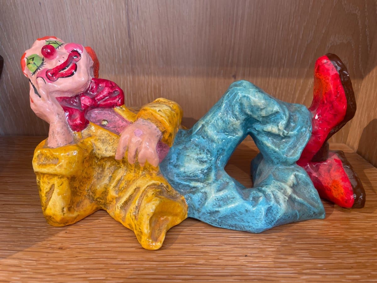 Vintage Paper mache Clown Figurine — Reclining Pose - photo 1