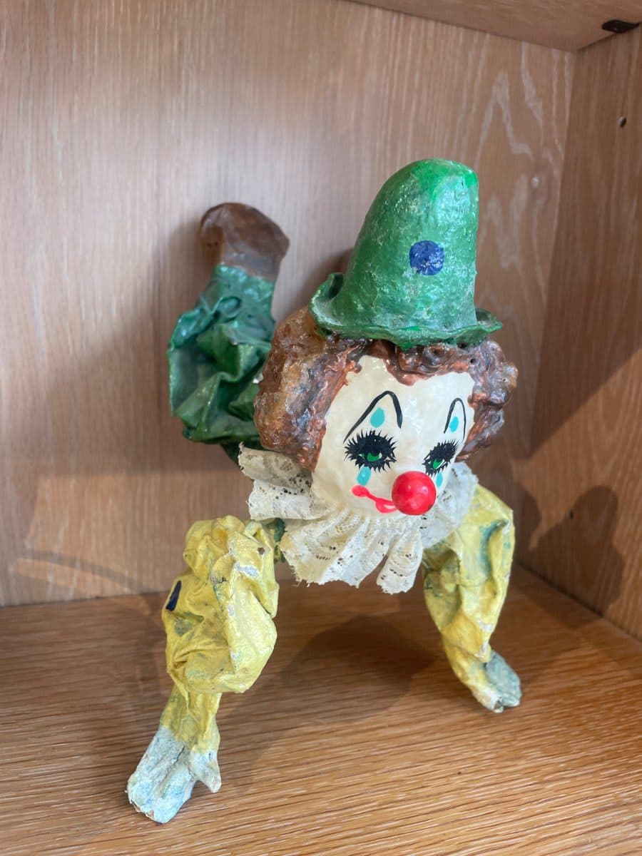 Vintage Paper Mache Sad Clown Figurine - photo 1