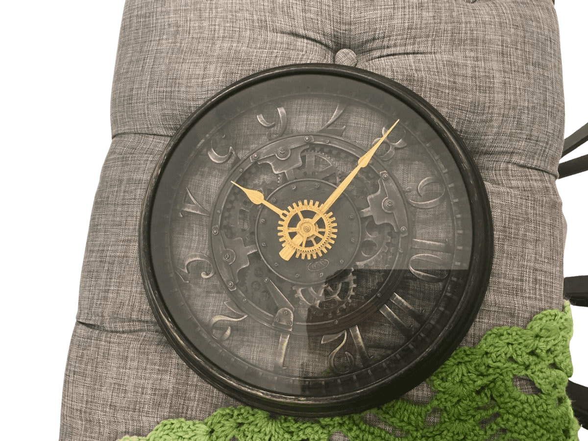 Steampunk Industrial Gear Wall Clock with Glass Dome