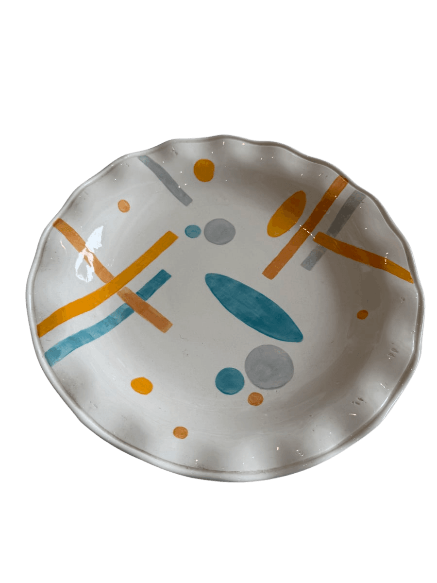 Mid-Century Modern Abstract Ceramic Serving Plate - photo 1
