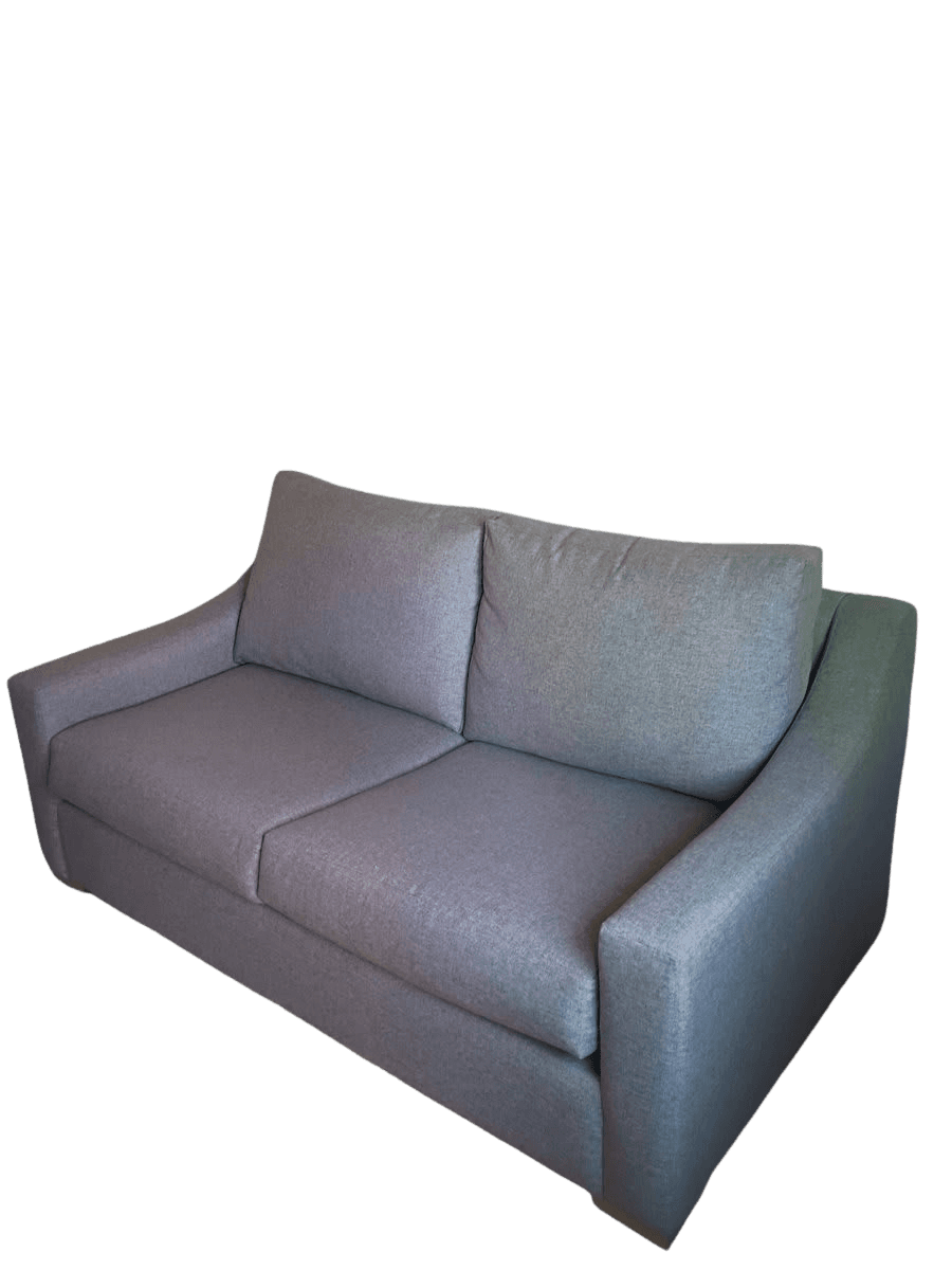 Modern Gray Fabric Loveseat Sofa - photo 1