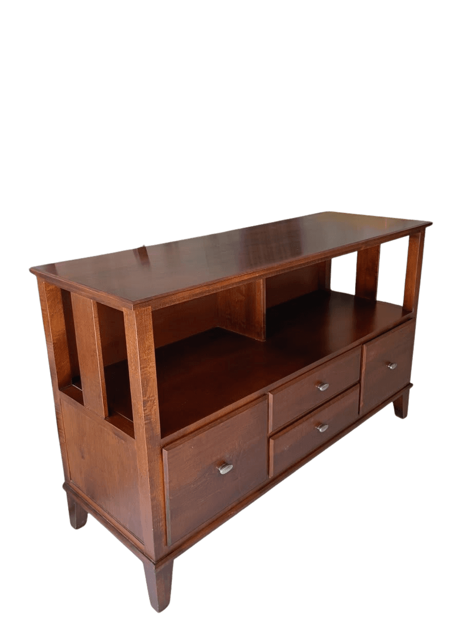 Cherry Finish Solid Wood Console with Drawers - photo 1
