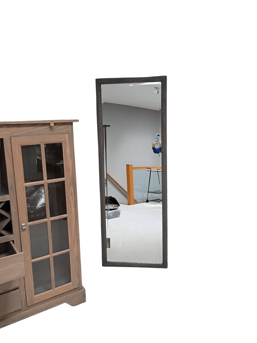 Full-Length Floor Mirror with Dark Ornate Metal Frame - photo 1