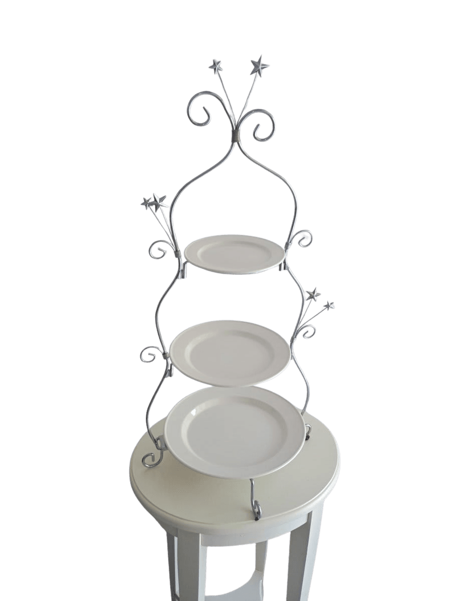 3-Tier Silver Star Decorative Plate Stand - photo 1