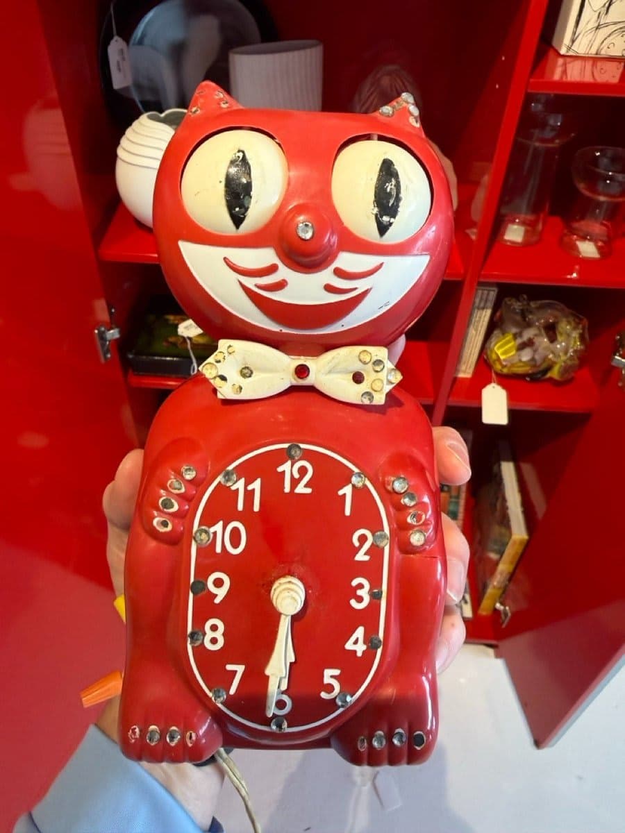 Vintage Red Kit-Cat Klock Wall Clock - photo 1