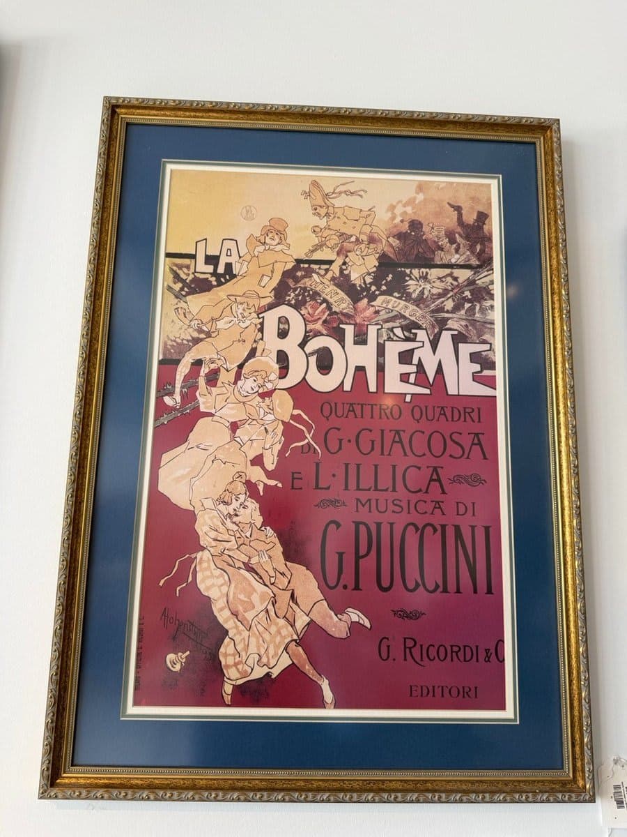 La Bohème Puccini Opera Vintage Poster Print Framed - photo 1