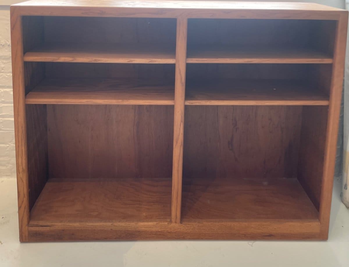 Solid Oak Two-Section Low Bookcase - photo 1