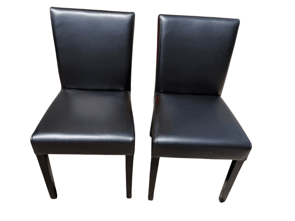 Lowe Onyx Leather Dining Chair with Ebony Wood Legs - photo 1