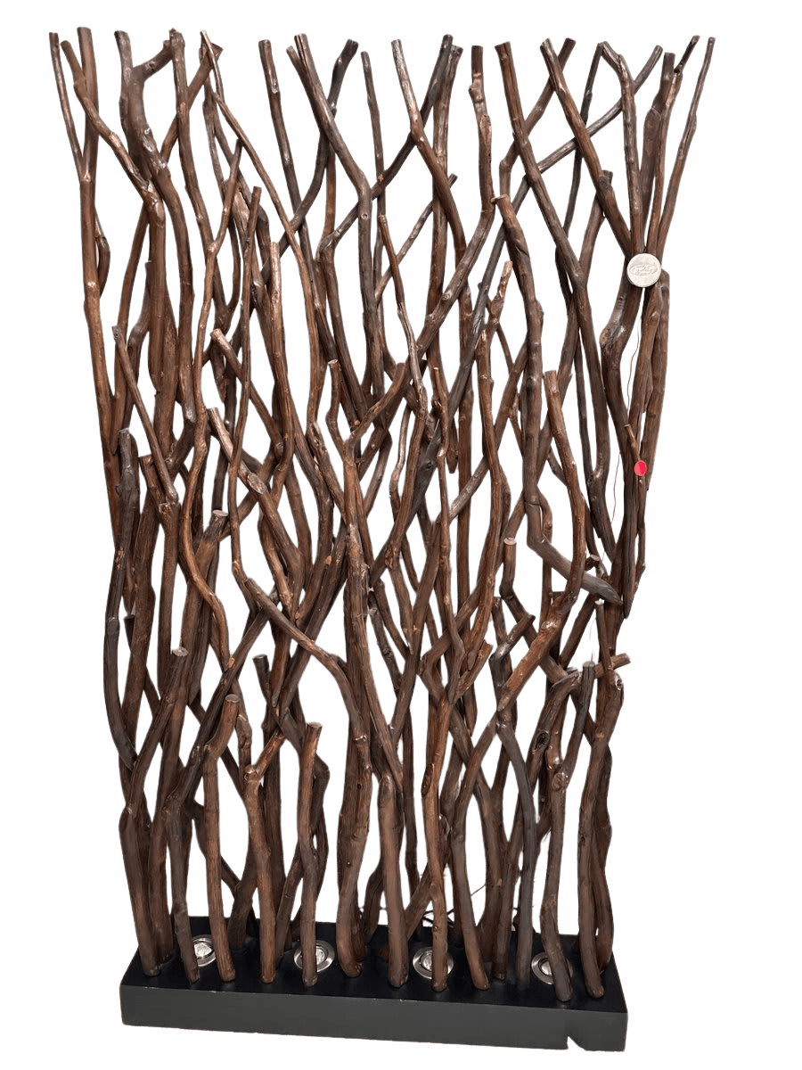 Teak Branch Room Divider with Built-in Uplights - photo 1