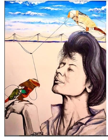 Kevin Blake art, She'd Frame a Plan to Fake Some Shine 39" x 52"