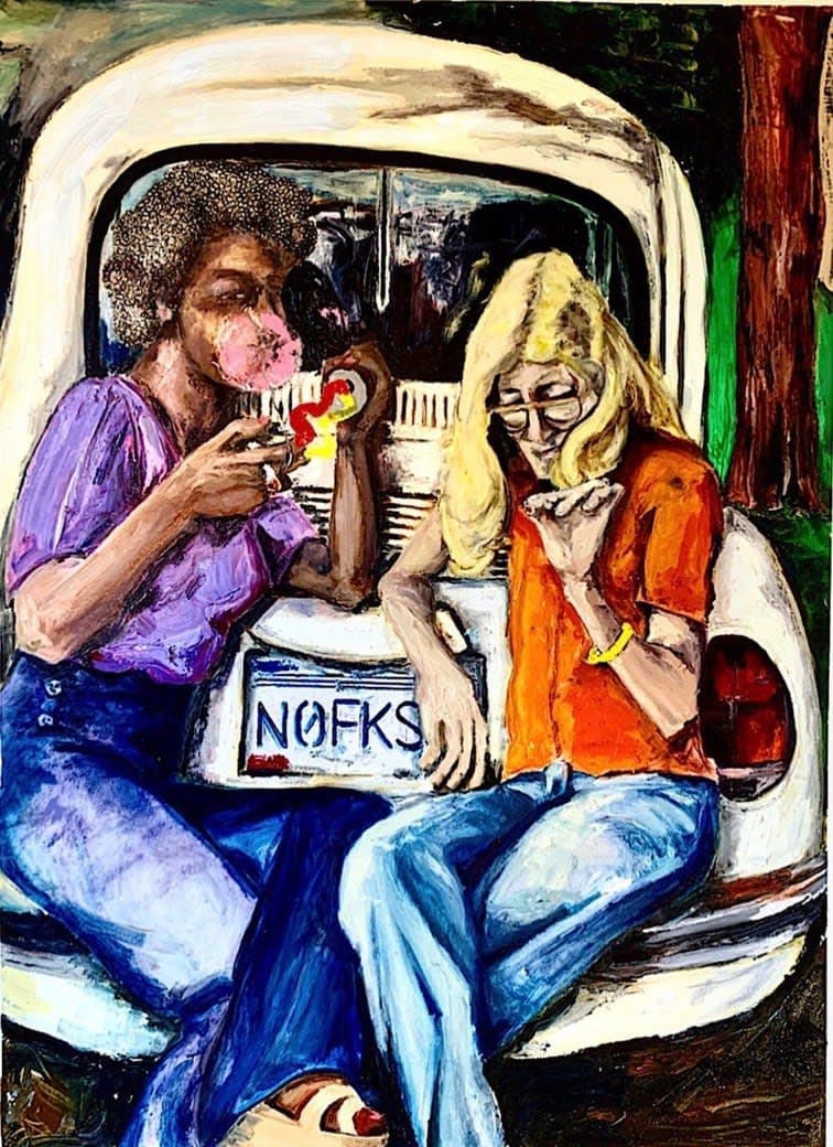 Kevin Blake artwork, With Browsers in Her Suite, 22” x 30”
