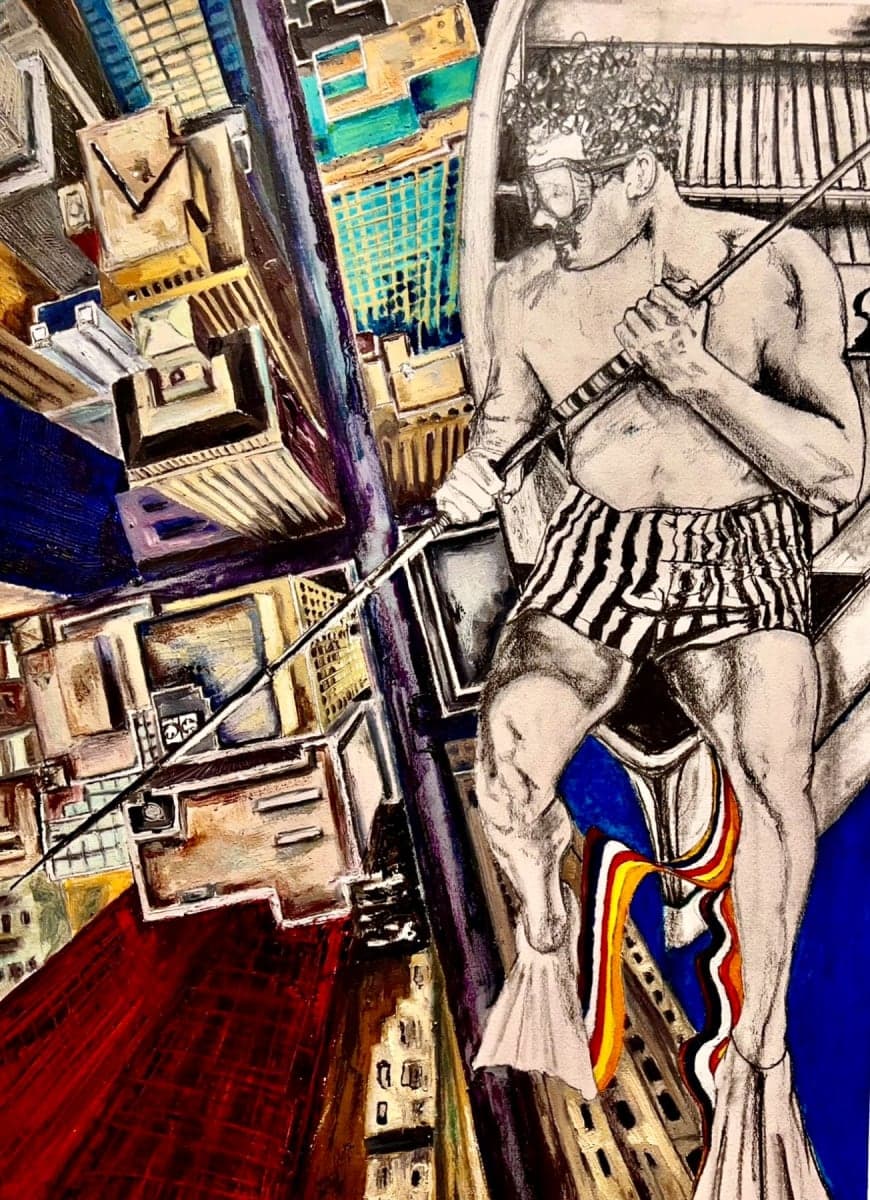 Kevin Blake art, A Wish for His Extremities 22” x 30”
