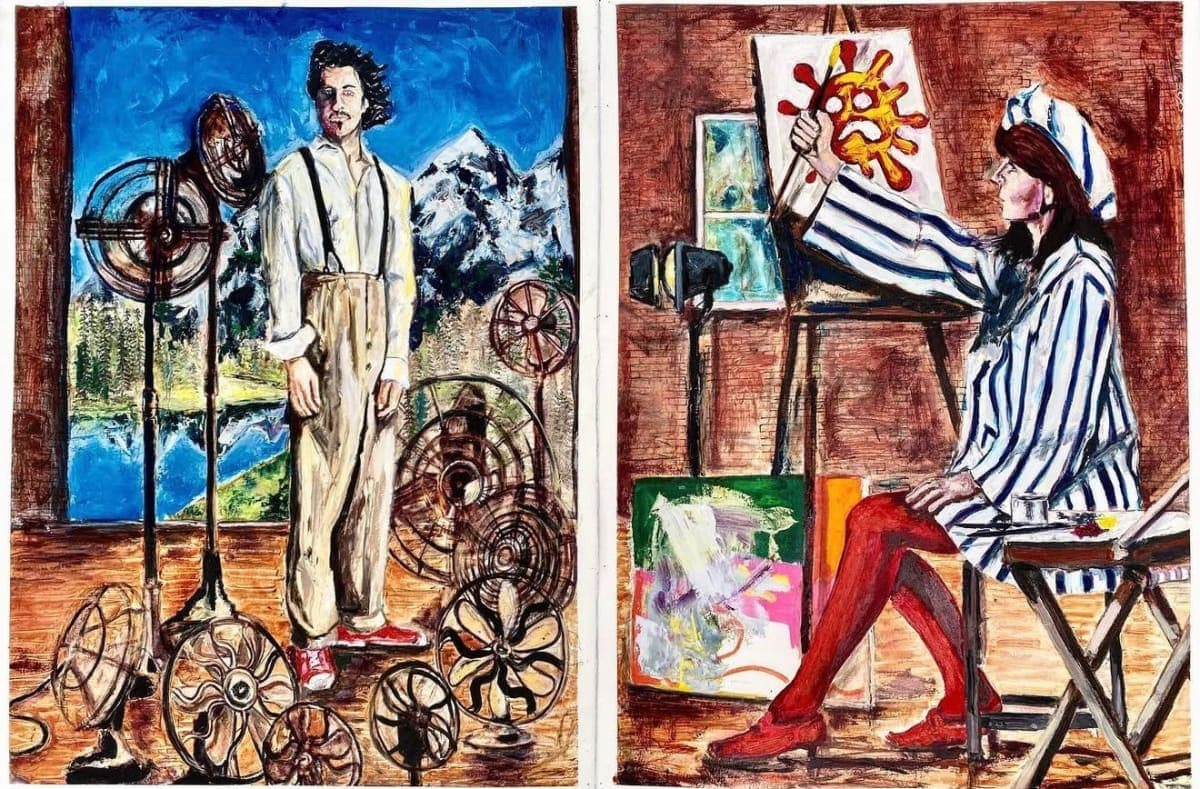 The Infection of a Secret Sigh Diptych 44” x 30” Mixed media on paper $1500
