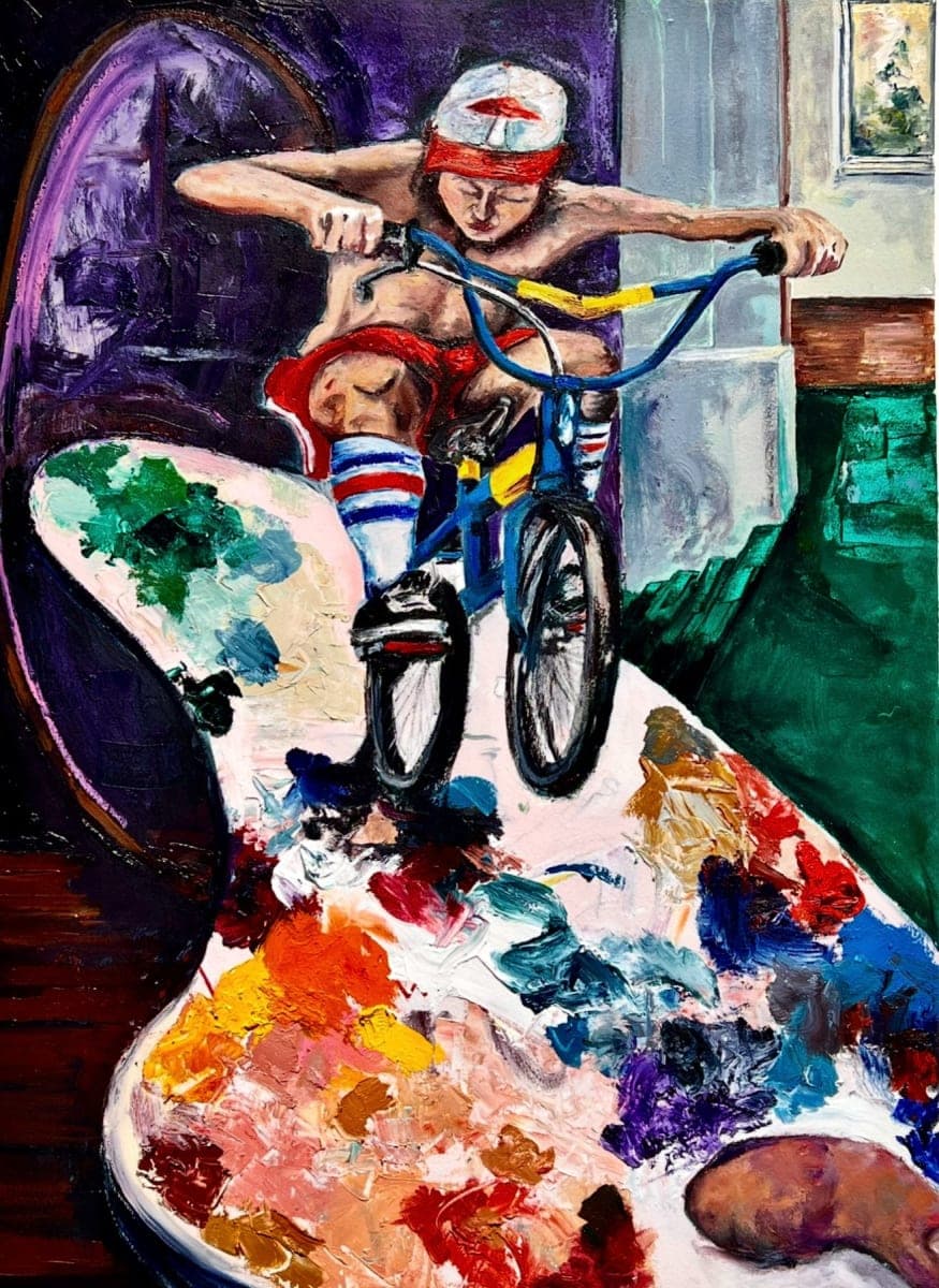 Kevin Blake art, Mr. Unmentionable 22” x 30” oil on paper