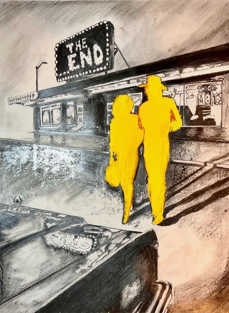 Kevin Blake art, Infernal Machinery 18” x 24” graphite and colored pencil on paper