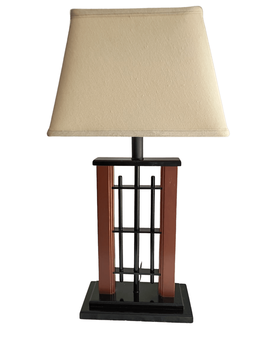 Mission Style Wood & Metal Table Lamp - photo 1