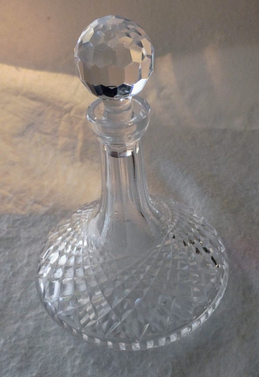 Crystal Ship's Decanter with Faceted Ball Stopper - photo 1