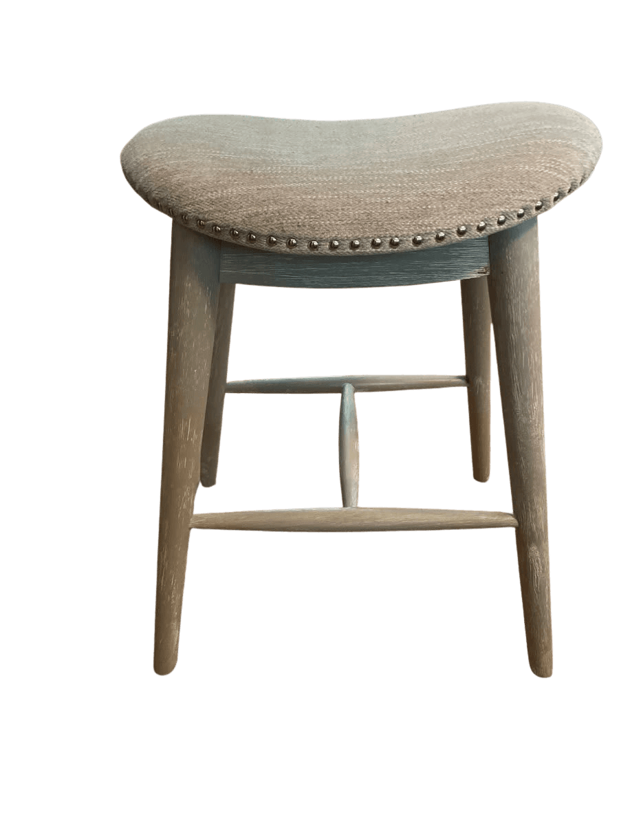 3 Saddle Seat Counter Stools with Nailhead Trim - photo 1