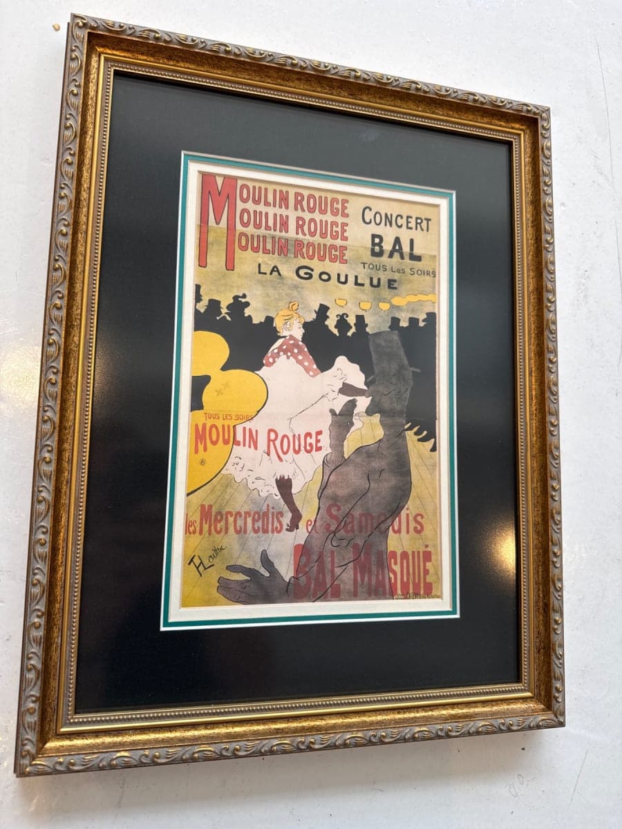 Toulouse-Lautrec Moulin Rouge La Goulue Lithograph Print - Framed