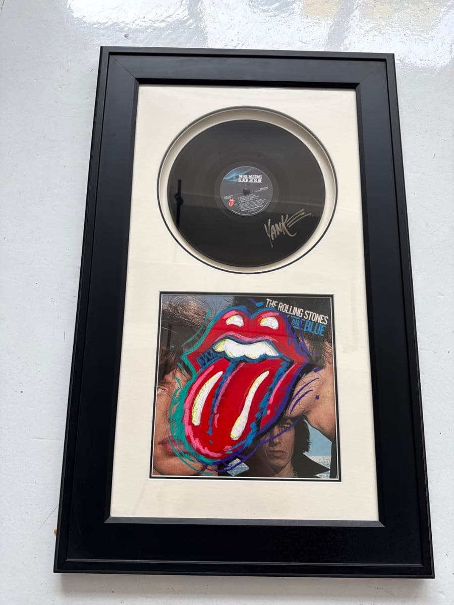 Signed - The Rolling Stones 'Black and Blue' Framed Vinyl Record with Album Art