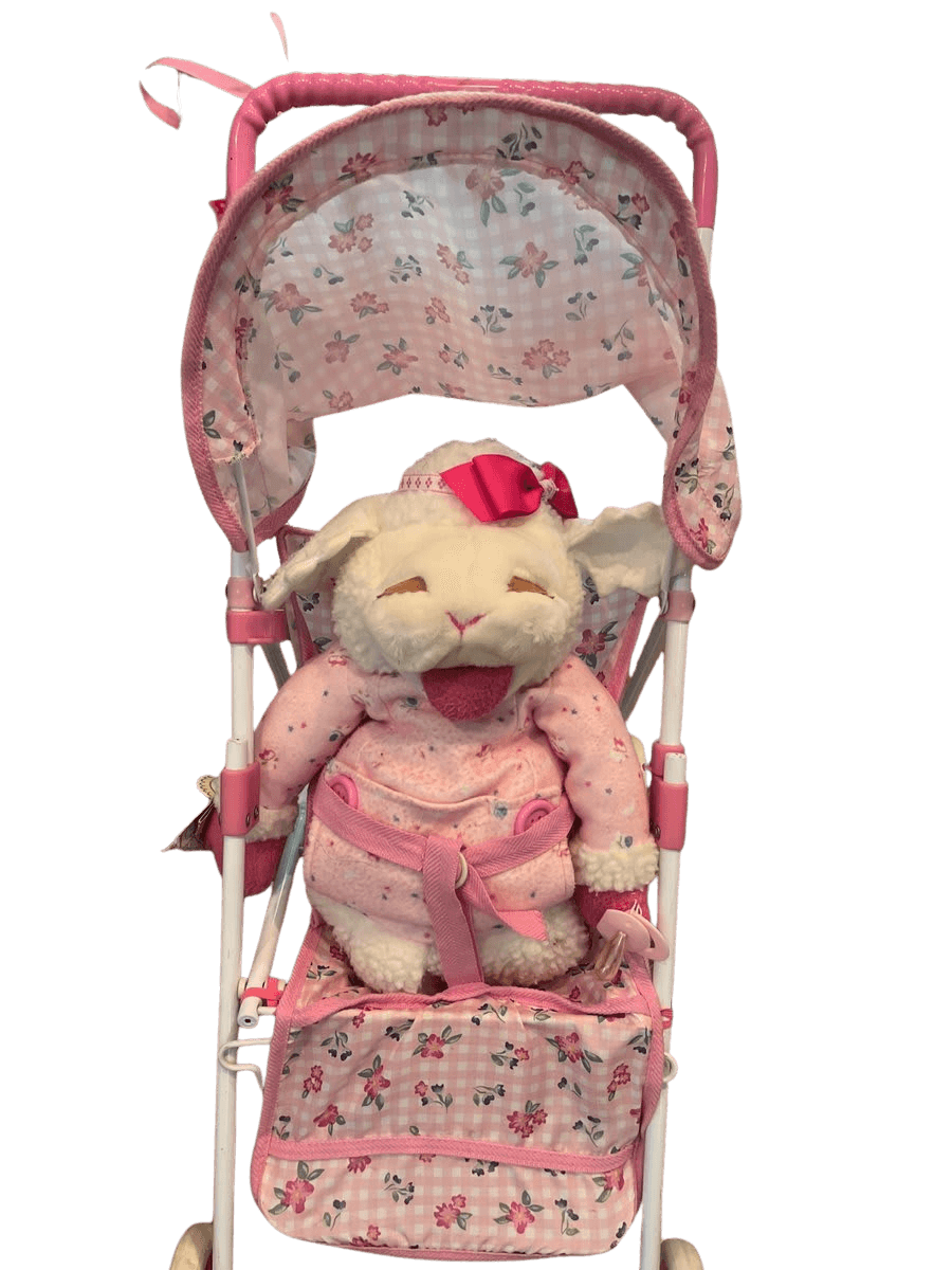 Lamb Chop Plush Stuffed Animal in Toy Baby Stroller Set - photo 1