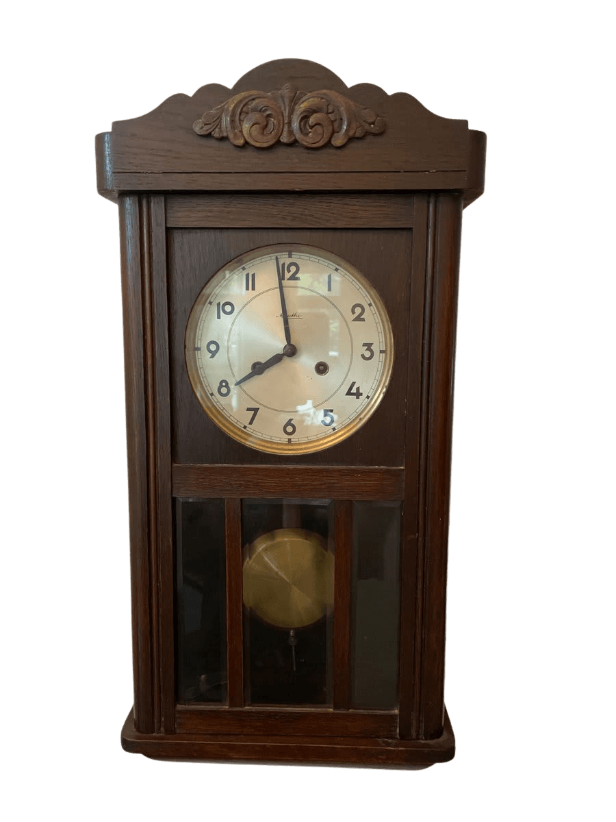 Antique German Mauthe Wall Regulator Clock with Pendulum - photo 1