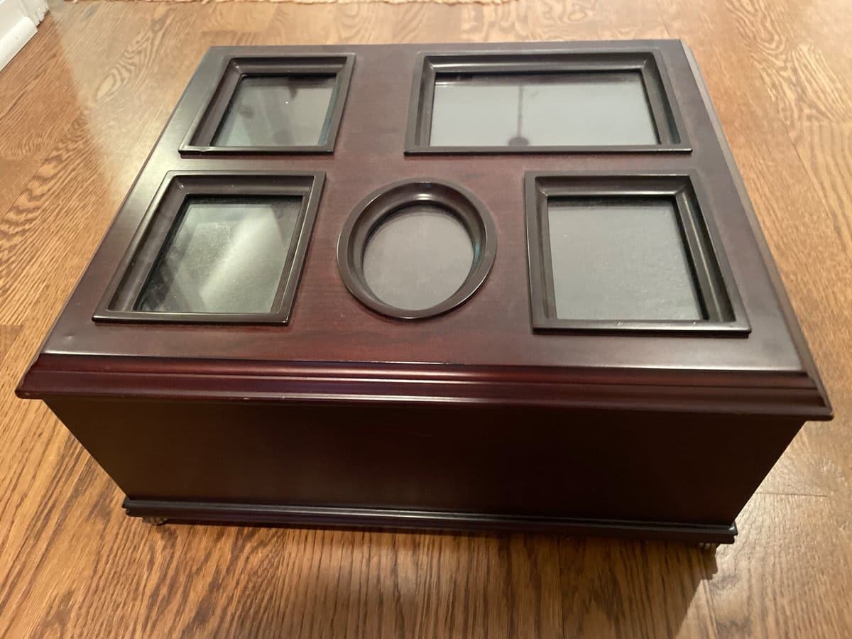 Cherry Wood Memory/Keepsake Box with Photo Frames - photo 1