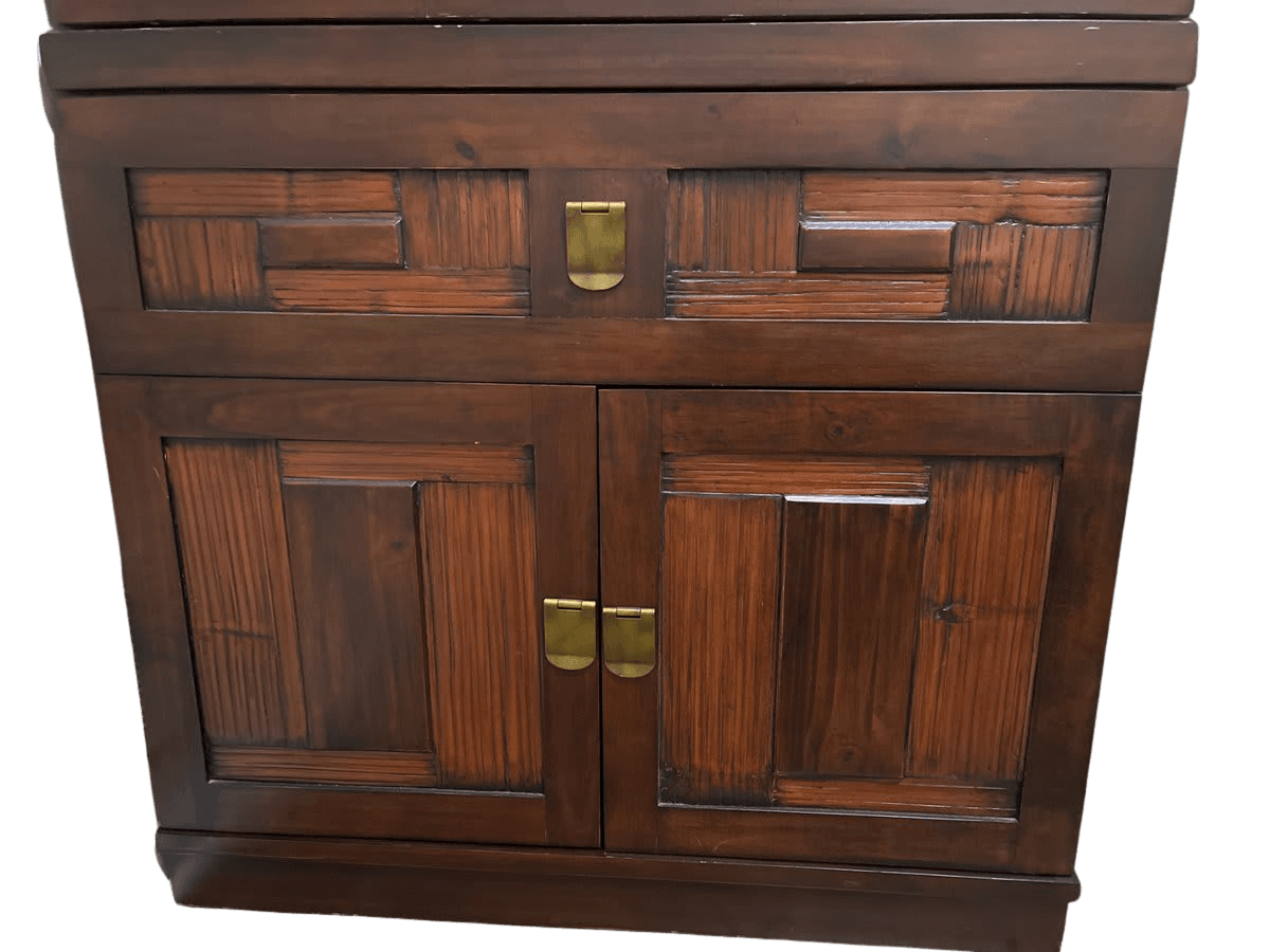 Chinese Rosewood Cabinet with Brass Hardware - photo 1