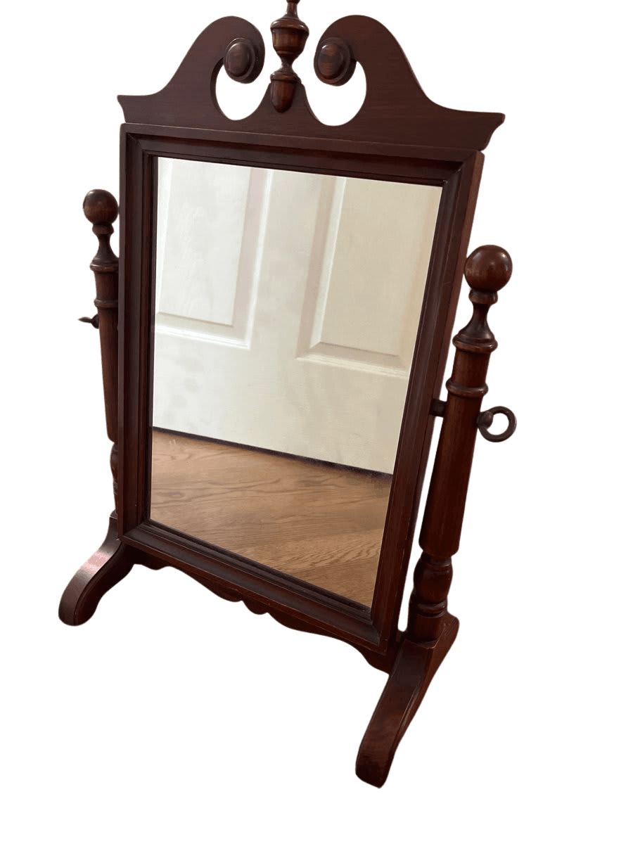 Antique Mahogany Cheval Dressing Mirror - photo 1