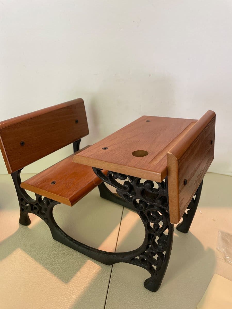 American doll SamanthaAntique Cast Iron & Wood School Desk Miniature/Child's Replica - photo 1