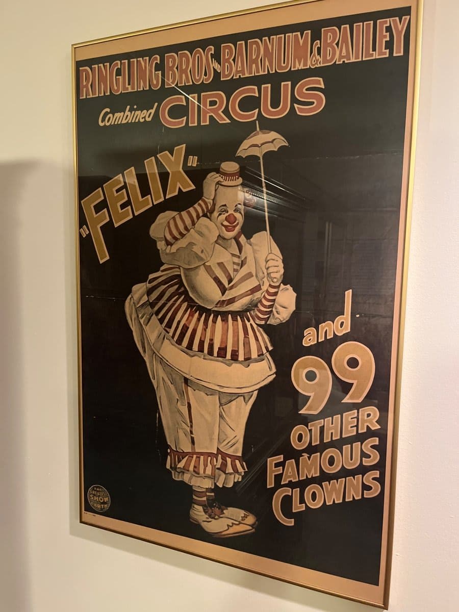 Ringling Bros. Barnum & Bailey 'Felix' Clown Circus Poster - Framed - photo 1