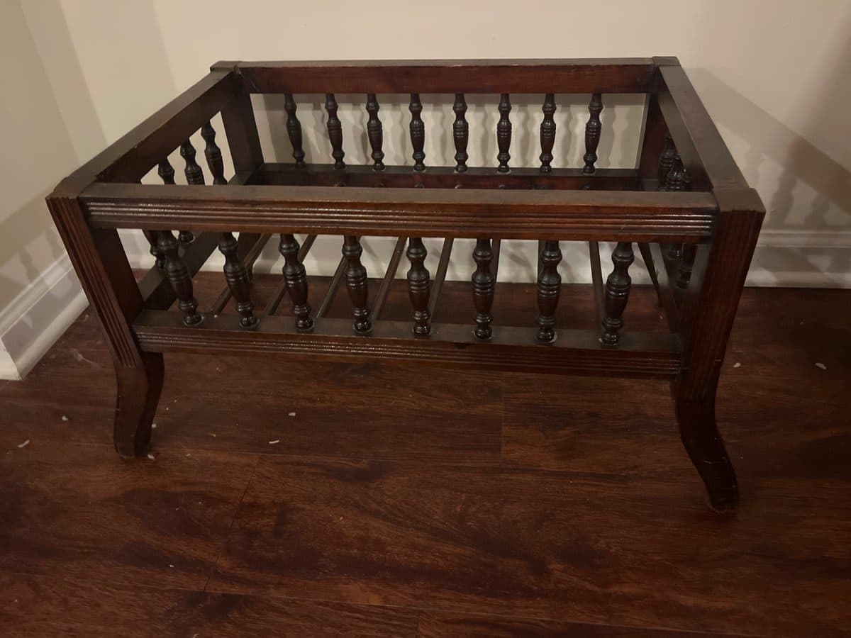 Antique Mahogany Magazine Rack / Canterbury - photo 1