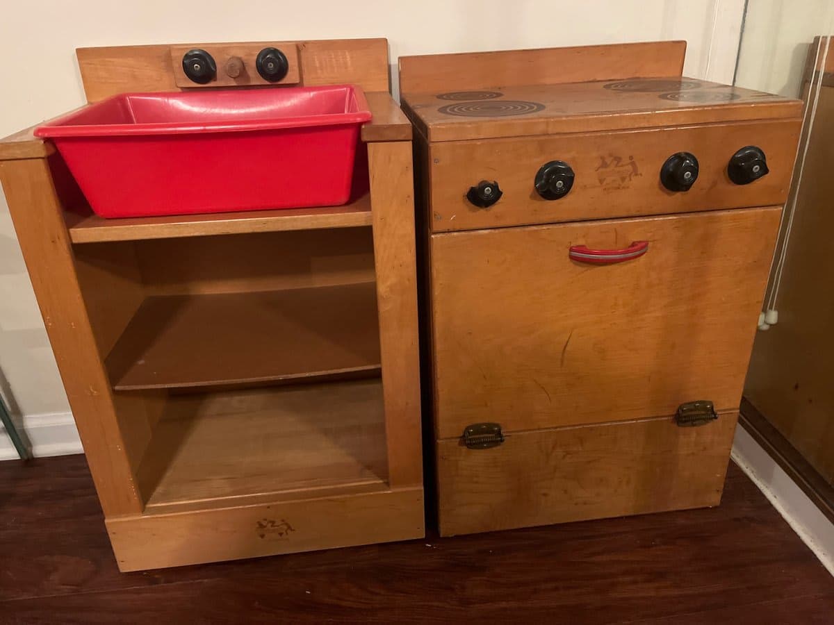 Vintage Wooden Children's Play Kitchen Set - photo 1
