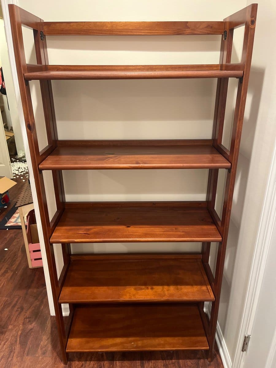 Mid-Century Style Folding Ladder Bookshelf - photo 1