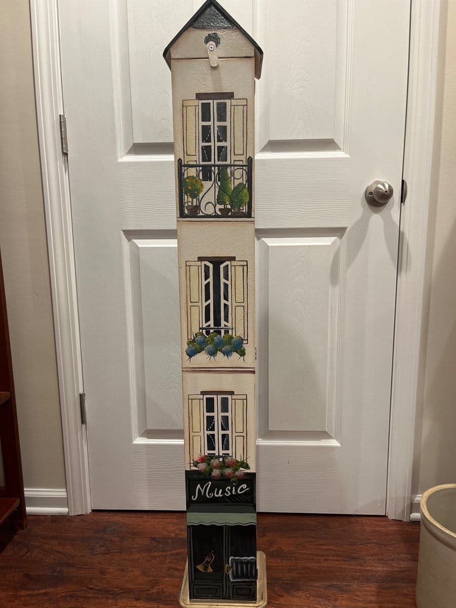 Tall Wooden French Street Building Décor Piece - photo 1