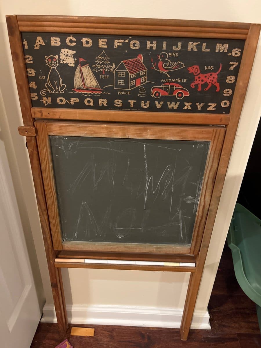 Vintage Children's Chalkboard Easel with ABC Panel - photo 1