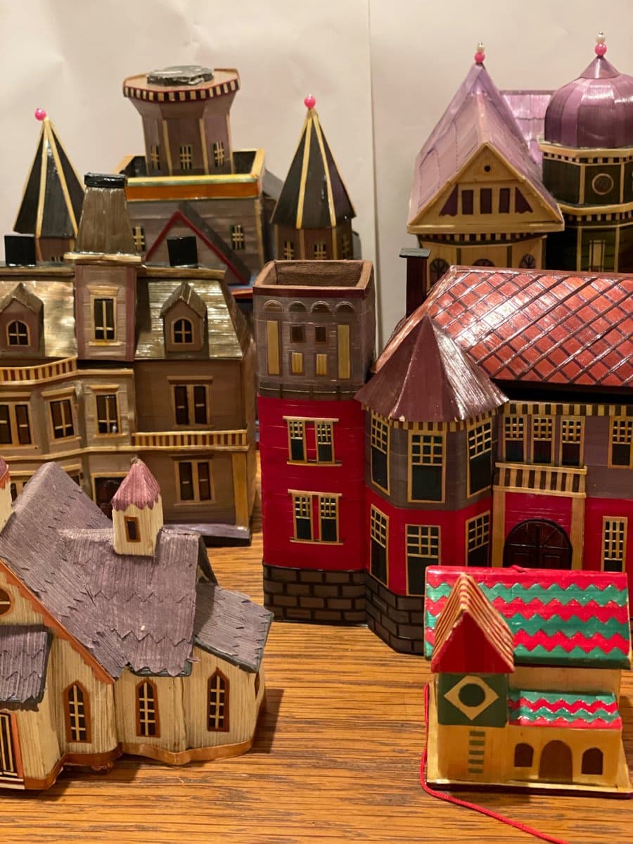 Vintage Wooden Miniature Victorian Village Houses Collection - photo 1