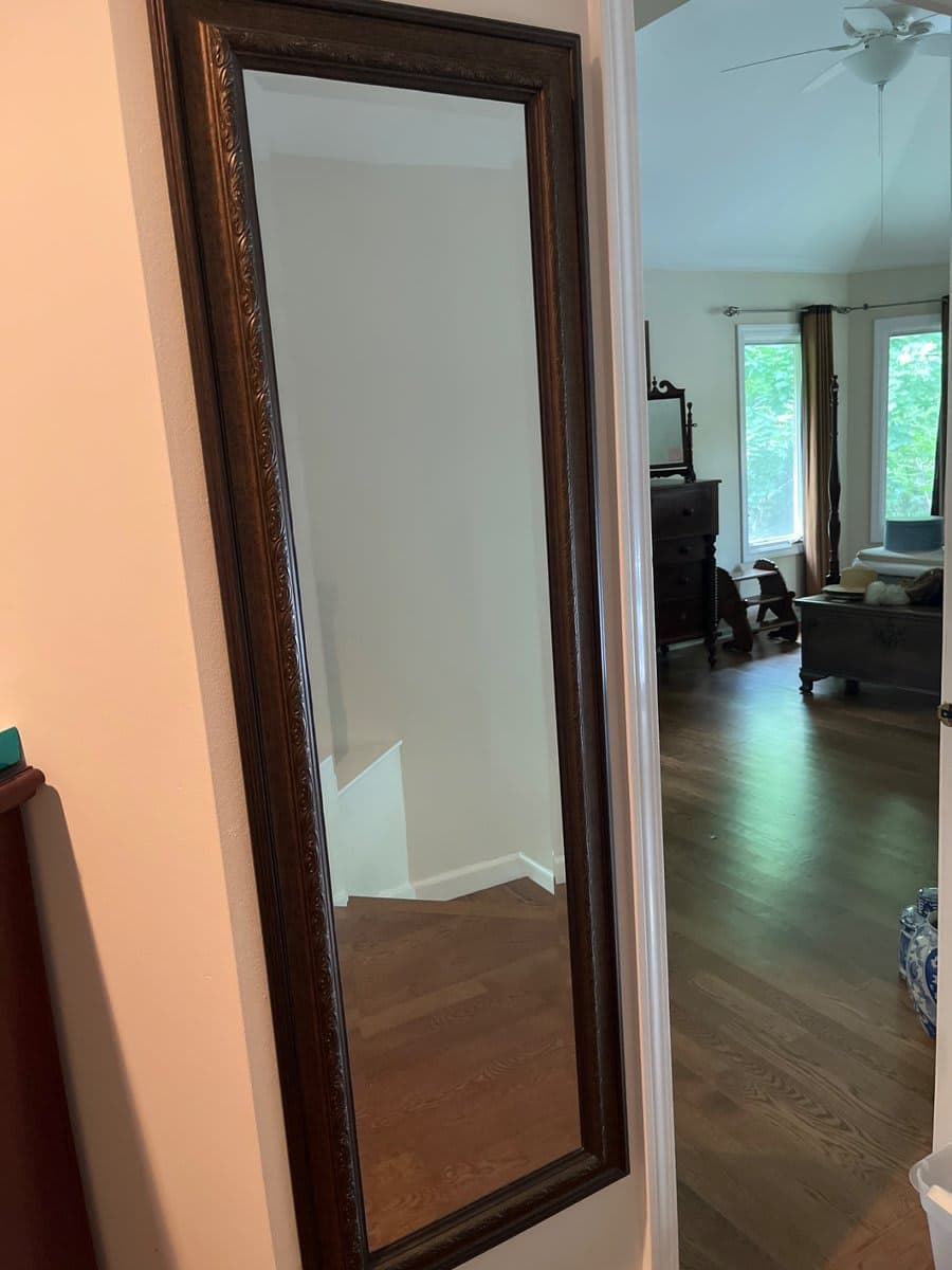 Full-Length Ornate Wood-Framed Floor Mirror - photo 1