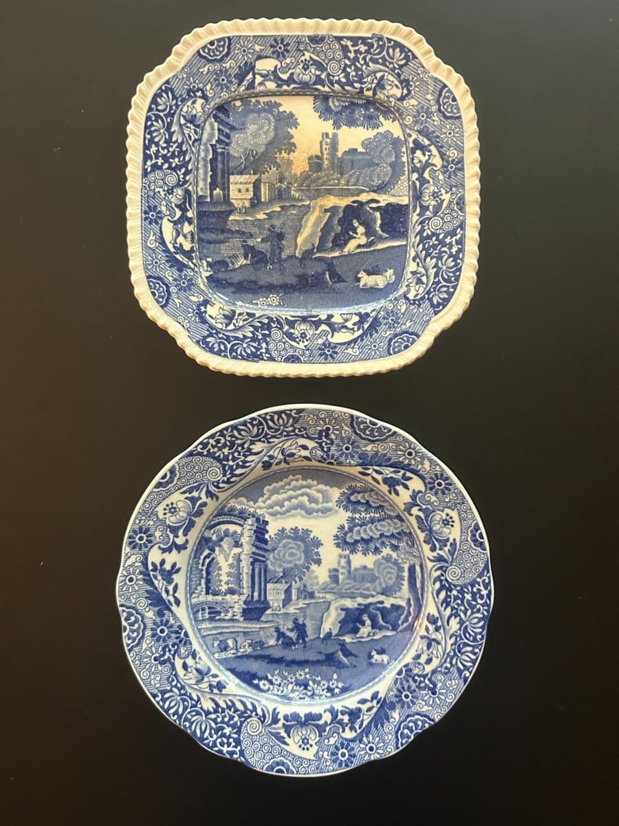 Spode Blue Italian Transfer-Ware Plates (2) - photo 1