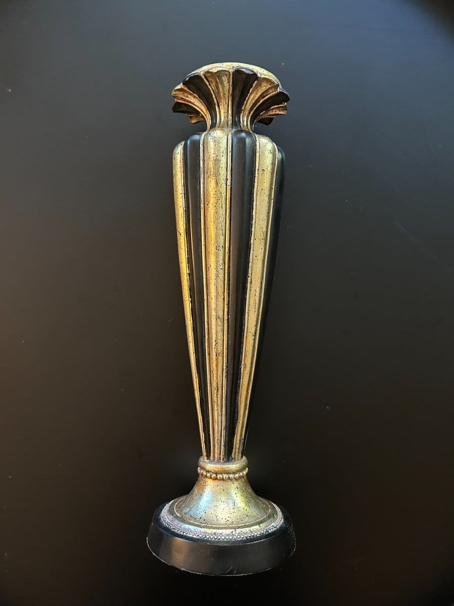 Art Deco Gilt Bronze Fluted Vase with Fan Top - photo 1