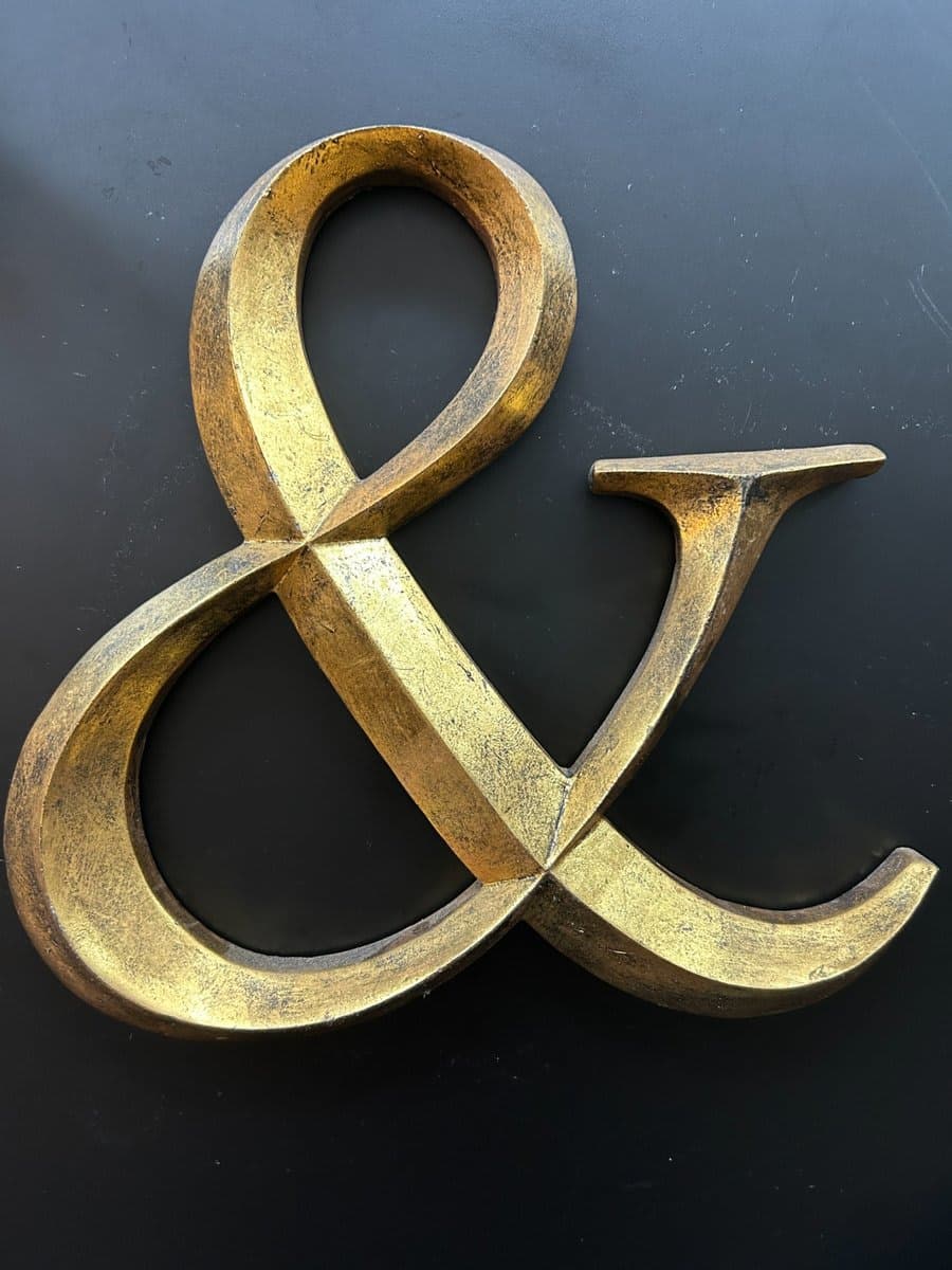 Gold Ampersand Decorative Symbol Sign - photo 1