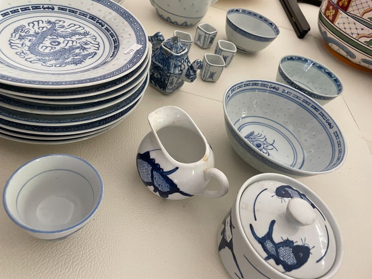 LOT of Chinese Blue & White Porcelain Dinnerware Collection - photo 1